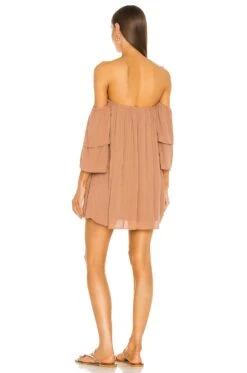 Camila Coelho Dulce Mini Dress Taupe -Camila coelho Sales COEL WD137 V3