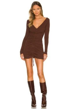 Camila Coelho Ciara Sweater Dress Chocolate