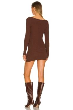 Camila Coelho Ciara Sweater Dress Chocolate 10 Camila Coelho Ciara Sweater Dress Chocolate -Camila coelho Sales COEL WD180 V3