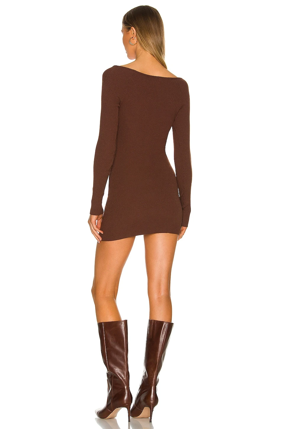 Camila Coelho Ciara Sweater Dress Chocolate 5 Camila Coelho Ciara Sweater Dress Chocolate - Image 3