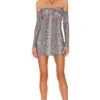 Camila Coelho Enia Mini Dress Gray Snake -Camila coelho Sales COEL WD230 V1