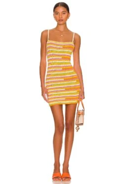 Camila Coelho Rhea Open Stitch Mini Dress Tropical -Camila coelho Sales COEL WD243 V1