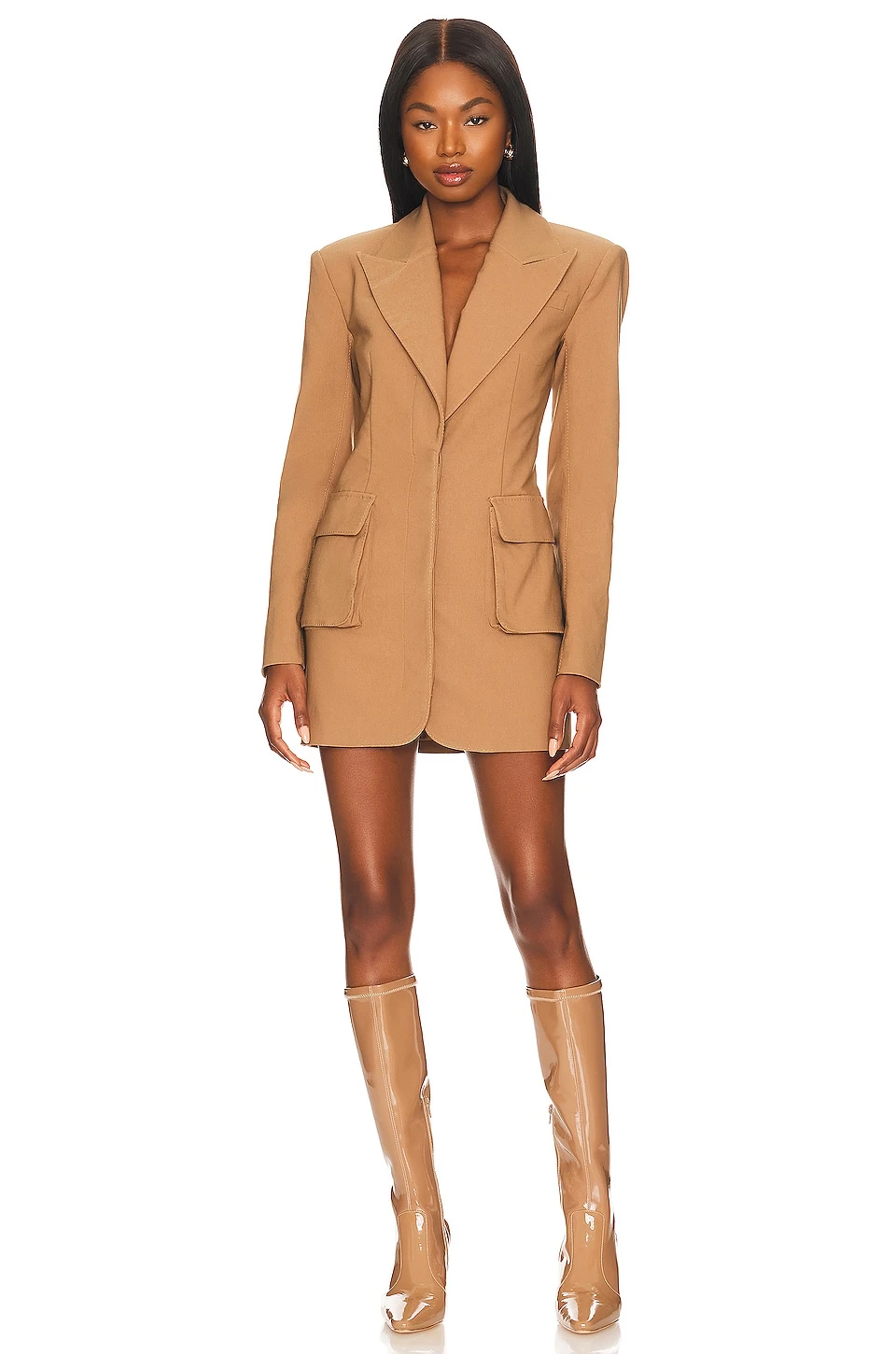 Camila Coelho Cristiana Blazer Dress Camel 4 Camila Coelho Cristiana Blazer Dress Camel - Image 2