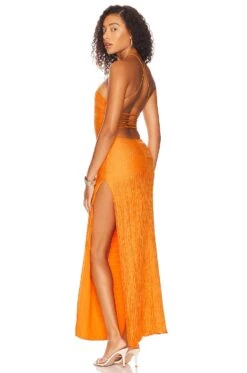 Camila Coelho Joy Maxi Dress Orange Citrus