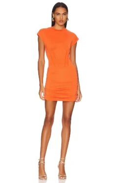 Camila Coelho Khloe Mini Dress Sunset Orange