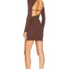 Camila Coelho Maya Mini Dress Chocolate Brown