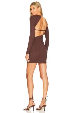 Camila Coelho Maya Mini Dress Chocolate Brown