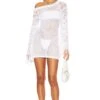Camila Coelho Carlin Off Shoulder Knit Mini Dress White -Camila coelho Sales COEL WD330 V1