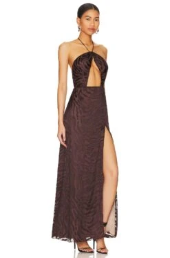 Camila Coelho Carin Maxi Dress Brown Animal -Camila coelho Sales COEL WD333 V2