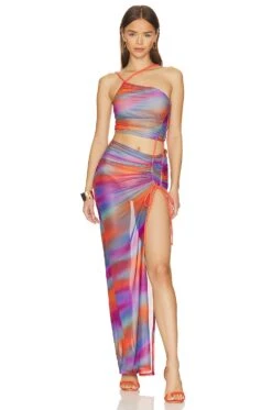 Camila Coelho Stevie Maxi Dress Rainbow