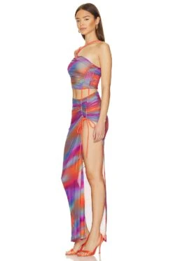 Camila Coelho Stevie Maxi Dress Rainbow -Camila coelho Sales COEL WD338 V3