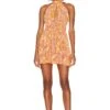Camila Coelho Hedi Mini Dress Orange Floral 2 Camila Coelho Hedi Mini Dress Orange Floral -Camila coelho Sales COEL WD364 V1