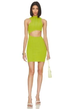 Camila Coelho Rizzel Cutout Mini Dress Lime