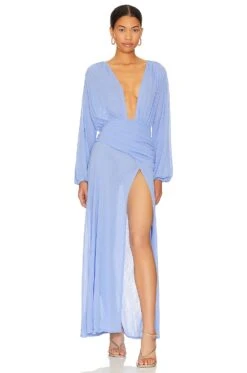 Camila Coelho Kimber Maxi Dress Blue Violet