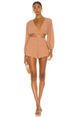 Camila Coelho Hattie Shorts Taupe -Camila coelho Sales COEL WF20 V4