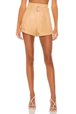 Camila Coelho Azan Leather Shorts White -Camila coelho Sales COEL WF28 V1