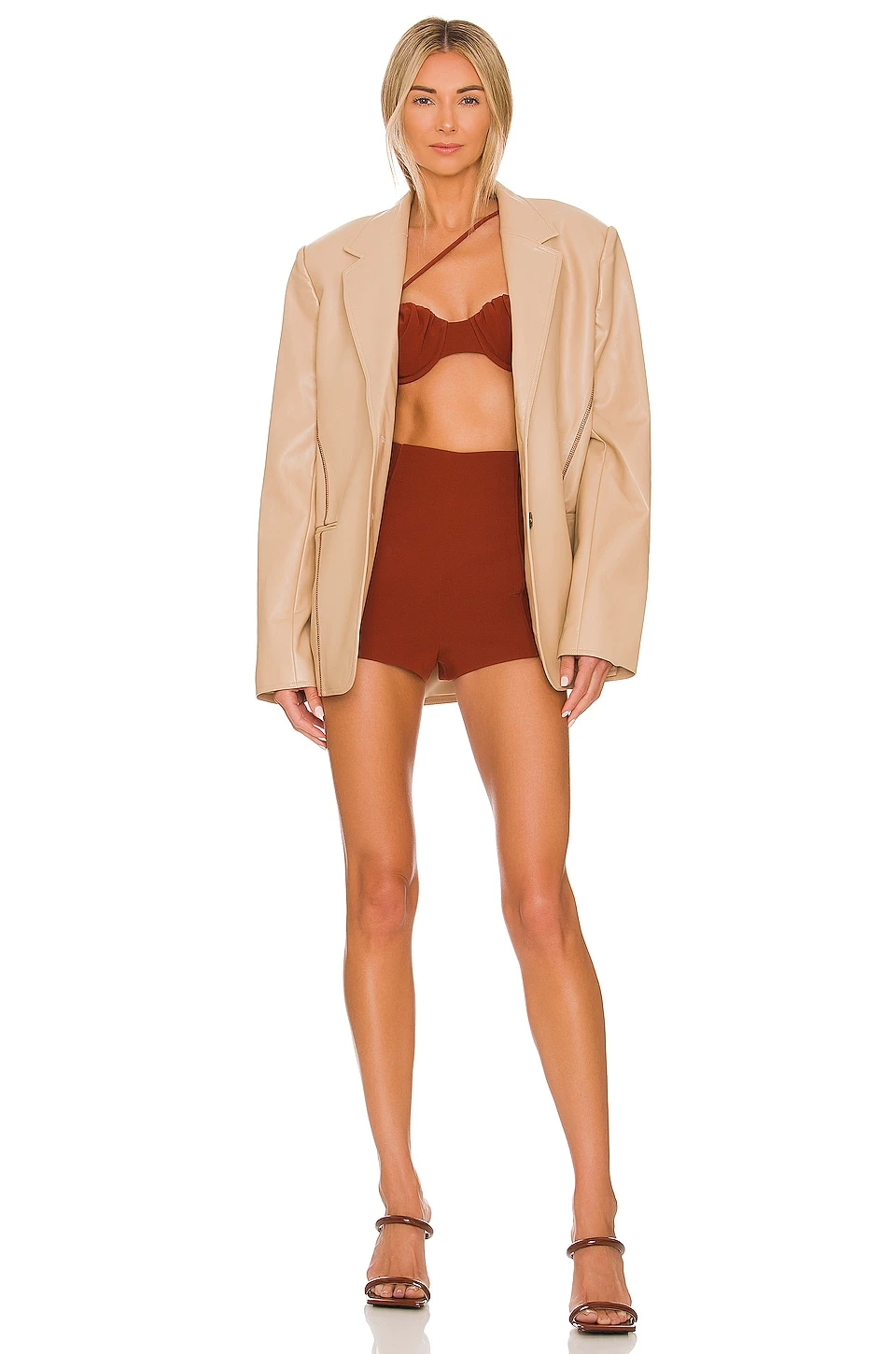 Camila Coelho Hartleen Shorts Dark Brick 6 Camila Coelho Hartleen Shorts Dark Brick - Image 4