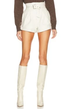 Camila Coelho Azan Leather Shorts White -Camila coelho Sales COEL WF41 V1 1