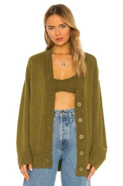 Camila Coelho Trista Oversized Cardigan Green