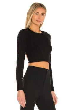 Camila Coelho Felicity Asymmetrical Back Sweater Black -Camila coelho Sales COEL WK45 V3