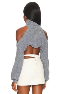 Camila Coelho SUÉTER CON HOMBROS DESCUBIERTOS Y CUELLO ALTO AZALIA Grey -Camila coelho Sales COEL WK75 V3