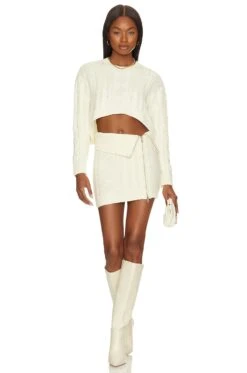 Camila Coelho Carmen Cropped Cable Crew Ivory 9 Camila Coelho Carmen Cropped Cable Crew Ivory -Camila coelho Sales COEL WK78 V4