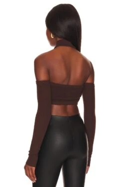 Camila Coelho Genesis Crop Sweater Chocolate -Camila coelho Sales COEL WK83 V3