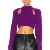 Camila Coelho Melanie Backless Cropped Sweater Purple -Camila coelho Sales COEL WK88 V1