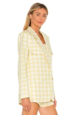 Camila Coelho Dona Blazer Yellow & White -Camila coelho Sales COEL WO22 V3