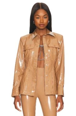 Camila Coelho Taurus Shacket Brown