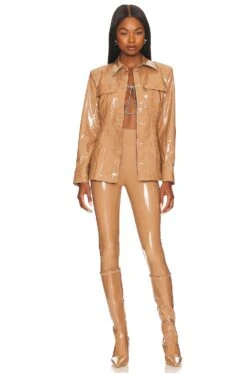 Camila Coelho Taurus Shacket Brown -Camila coelho Sales COEL WO41 V4