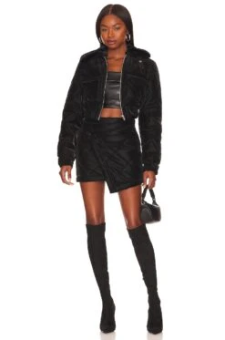 Camila Coelho Anita Puffer Jacket Black -Camila coelho Sales COEL WO43 V5