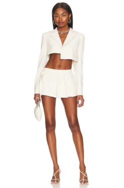 Camila Coelho Harper Cropped Blazer Ivory -Camila coelho Sales COEL WO48 V4