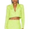 Camila Coelho Hannah Cropped Blazer Apple Green