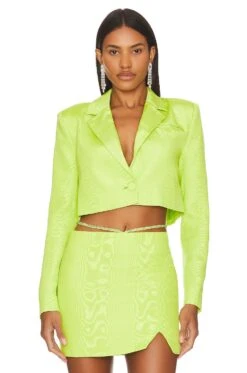 Camila coelho Sales 38 Camila Coelho Hannah Cropped Blazer Apple Green