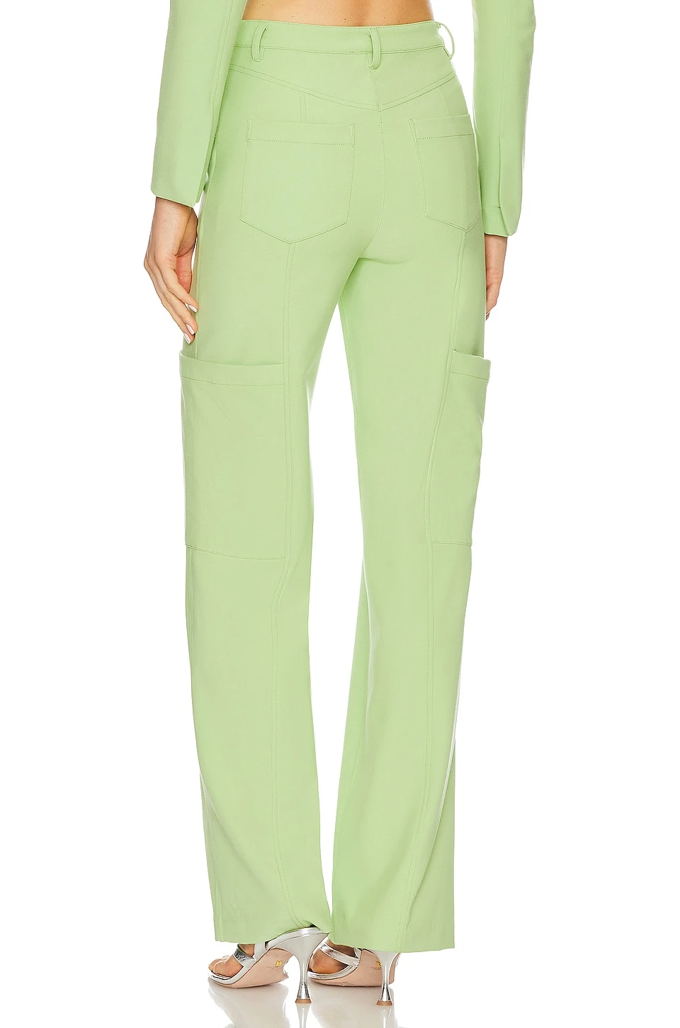 Camila Coelho Olive Cargo Pants Celery Green 6 Camila Coelho Olive Cargo Pants Celery Green - Image 4