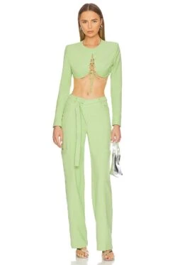 Camila Coelho Olive Cargo Pants Celery Green 11 Camila Coelho Olive Cargo Pants Celery Green -Camila coelho Sales COEL WP104 V5