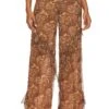 Camila Coelho Lilia Ruffle Pant Brown Paisley -Camila coelho Sales COEL WP105 V1