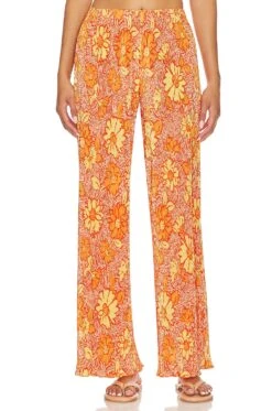 Camila Coelho Pacha Pants Orange Floral