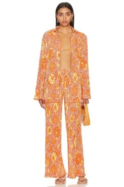 Camila Coelho Pacha Pants Orange Floral -Camila coelho Sales COEL WP113 V4
