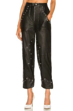 Camila Coelho Jackie Leather Pant Black