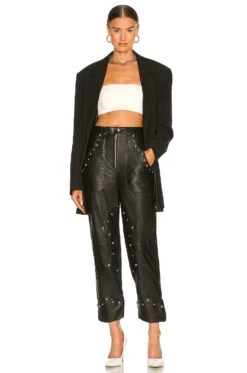 Camila Coelho Jackie Leather Pant Black 9 Camila Coelho Jackie Leather Pant Black -Camila coelho Sales COEL WP57 V4