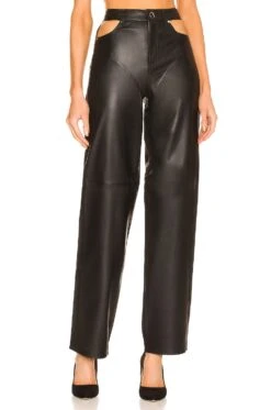 Camila Coelho Jess Leather Pant Black