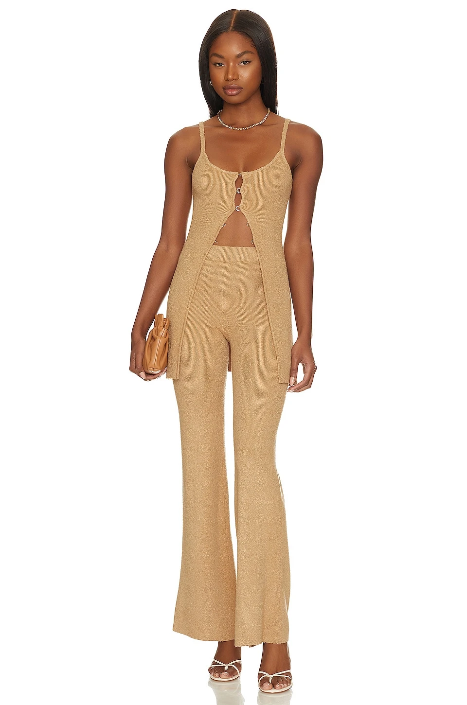 Camila Coelho PANTALON EN MAILLE PERSEPHONE Tan 6 Camila Coelho PANTALON EN MAILLE PERSEPHONE Tan - Image 4