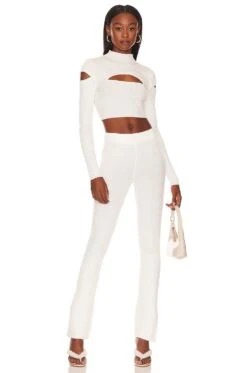 Camila Coelho Titus Knit Pant Ivory -Camila coelho Sales COEL WP89 V4