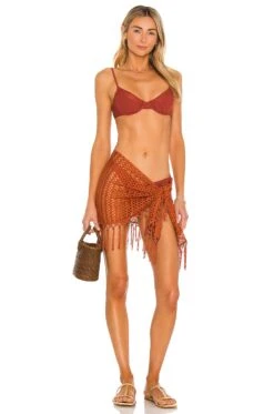 Camila Coelho Vera Wrap Skirt Rust -Camila coelho Sales COEL WQ59 V4