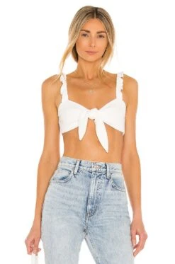 Camila Coelho Sophia Crop Top Ivory