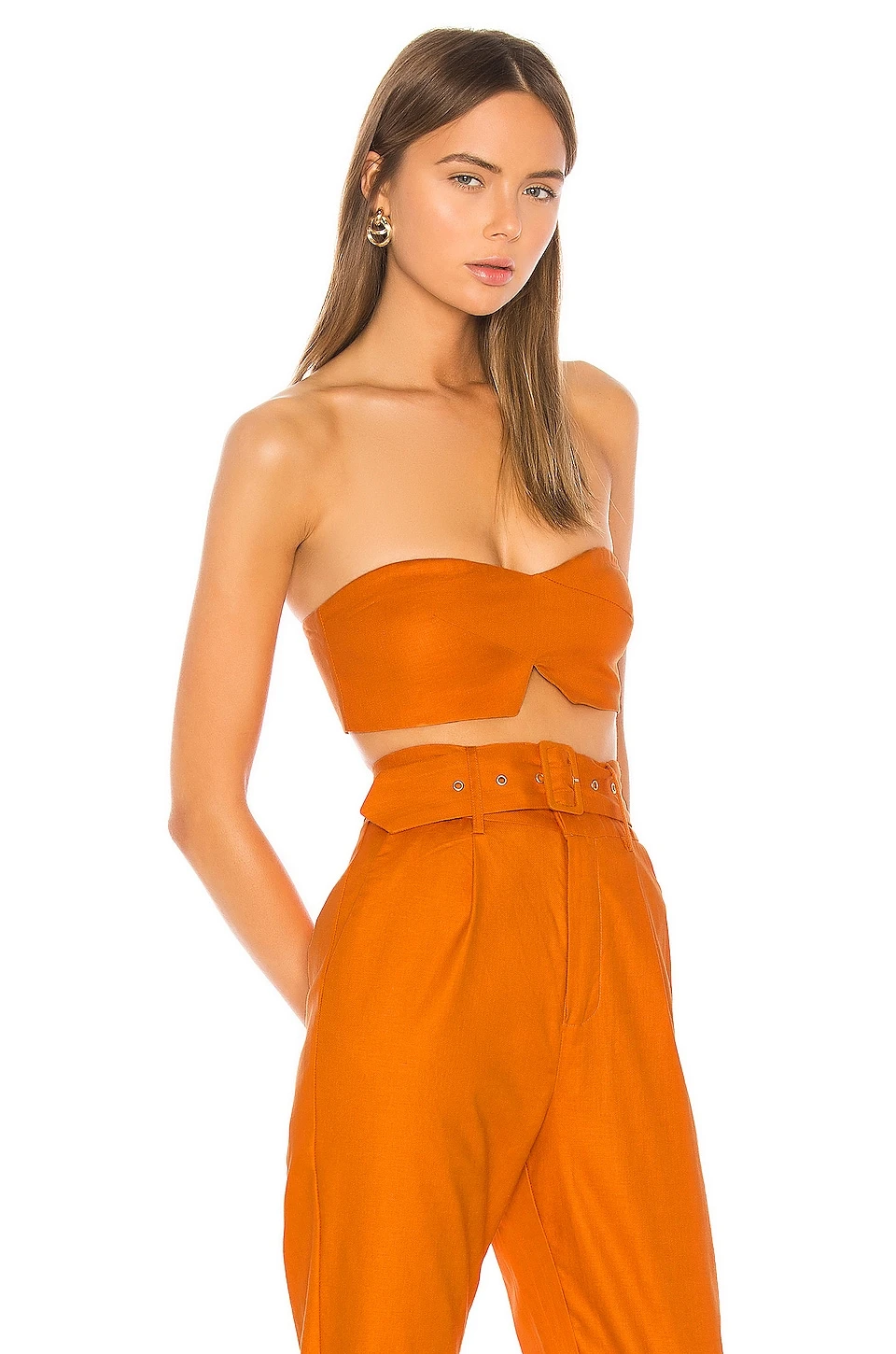 Camila Coelho Josephina Crop Top Desert Orange 4 Camila Coelho Josephina Crop Top Desert Orange - Image 2