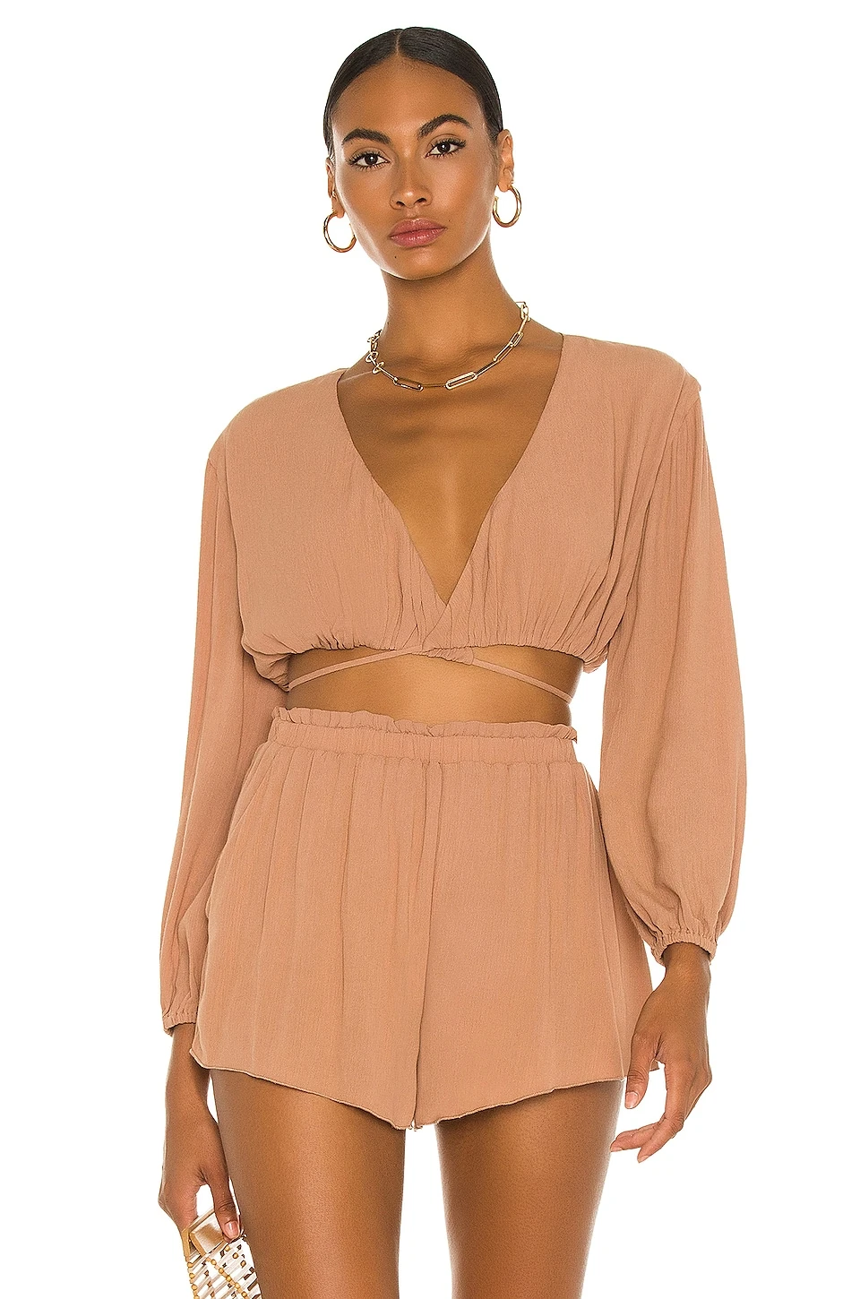 Camila Coelho Hattie Top Taupe 3 Camila Coelho Hattie Top Taupe