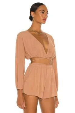 Camila Coelho Hattie Top Taupe 9 Camila Coelho Hattie Top Taupe -Camila coelho Sales COEL WS137 V2